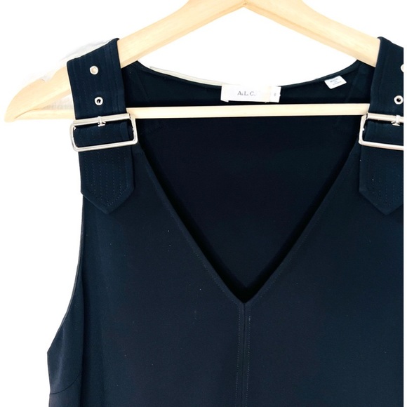 A.L.C. Baxley Buckle Strap Tank Top in Black Size 8 - Picture 4 of 7